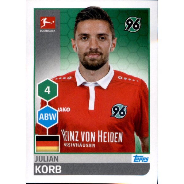 TOPPS Bundesliga 2017/2018 - Sticker 110 - Julian Korb