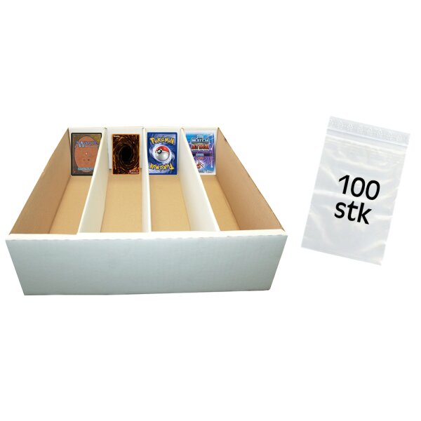 Riesen Deck-Box + 100 Beutel (weiß) für 4000 Karten (Magic Pokemon YuGiOh)