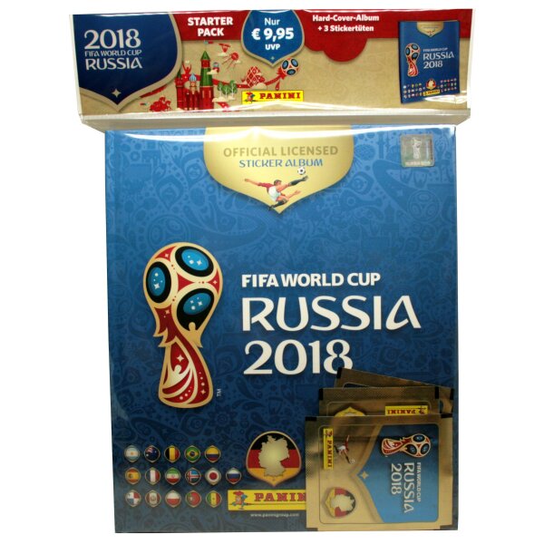 Panini WM Russia 2018 - Sticker - Starter Set 2 - 1 Hardcover Album + 3 Tüten - SOFORT versandbereit