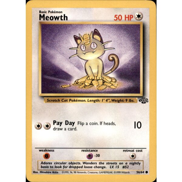 56/64 Meowth - Jungle - Englisch - Unlimitiert