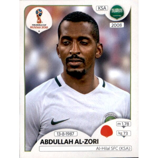 Panini WM 2018 - Sticker 56 - Abdullah Al-Zori - Saudi-Arabien