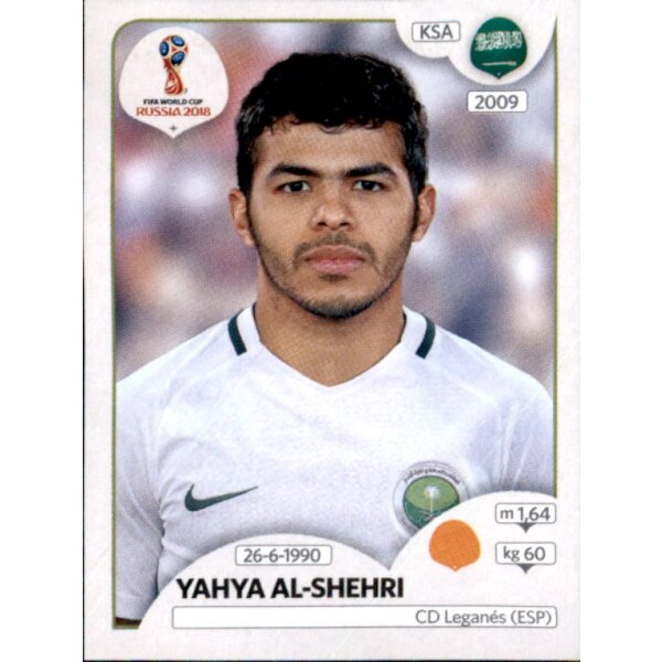 Panini WM 2018 - Sticker 66 - Yahya Al-Shehri - Saudi-Arabien