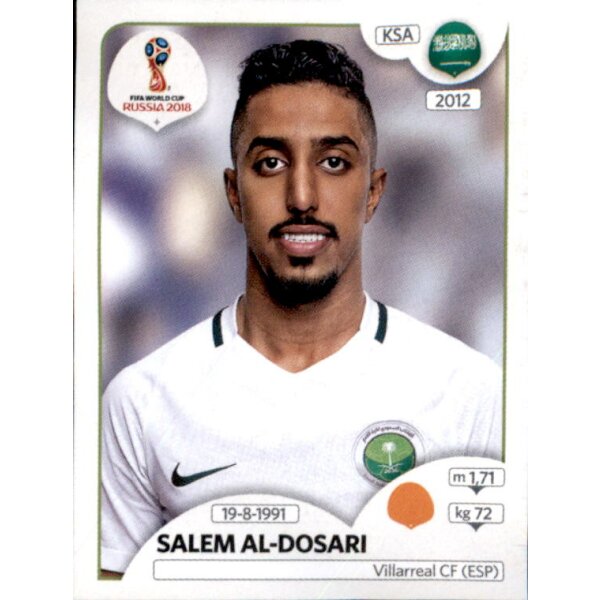 Panini WM 2018 - Sticker 67 - Salem Al-Dosari - Saudi-Arabien