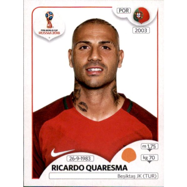 Panini WM 2018 - Sticker 126 - Ricardo Quaresma - Portugal