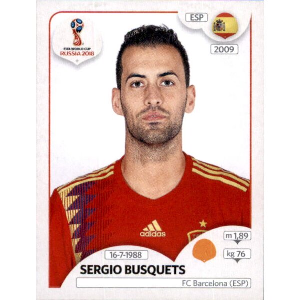 Panini WM 2018 - Sticker 141 - Sergio Busquets - Spanien