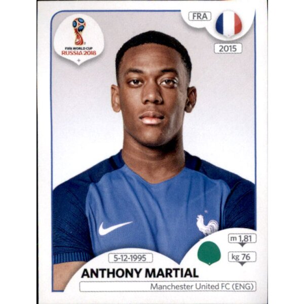 Panini WM 2018 - Sticker 211 - Anthony Martial - Frankreich