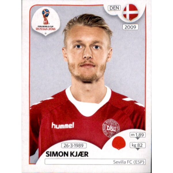 Panini WM 2018 - Sticker 256 - Simon Kjær - Dänemark
