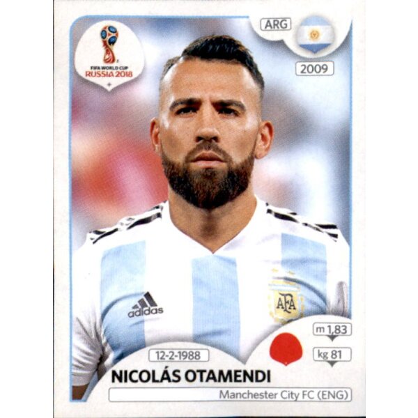 Panini WM 2018 - Sticker 278 - Nicolás Otamendi - Argentinien