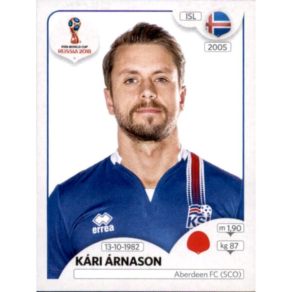 Panini WM 2018 - Sticker 297 - Kári Árnason - Island