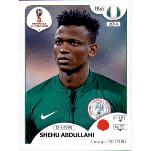 Panini WM 2018 - Sticker 336 - Shehu Abdullahi - Nigeria
