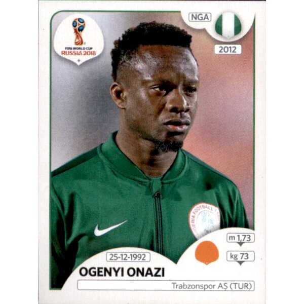Panini WM 2018 - Sticker 342 - Ogenyi Onazi - Nigeria