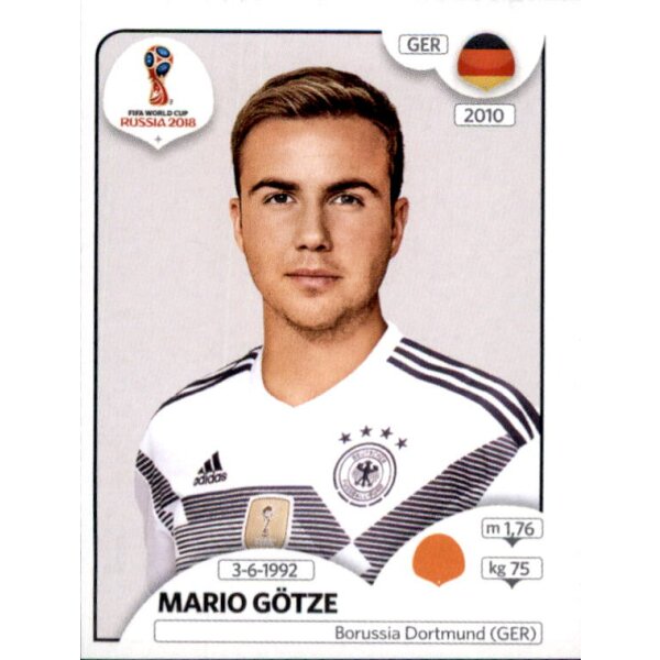 Panini WM 2018 - Sticker 449 - Mario Götze - Deutschland