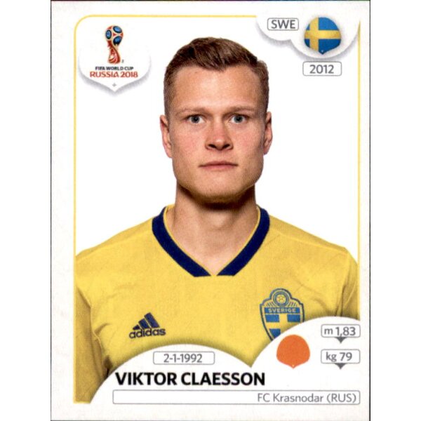 Panini WM 2018 - Sticker 485 - Viktor Claesson - Schweden