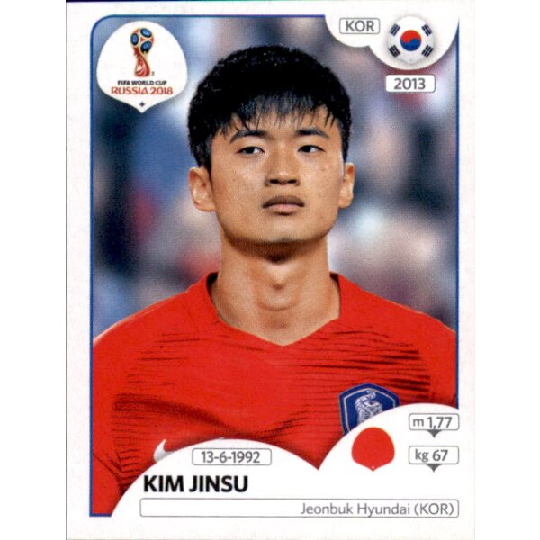 Panini WM 2018 - Sticker 496 - Kim Jinsu - Südkorea