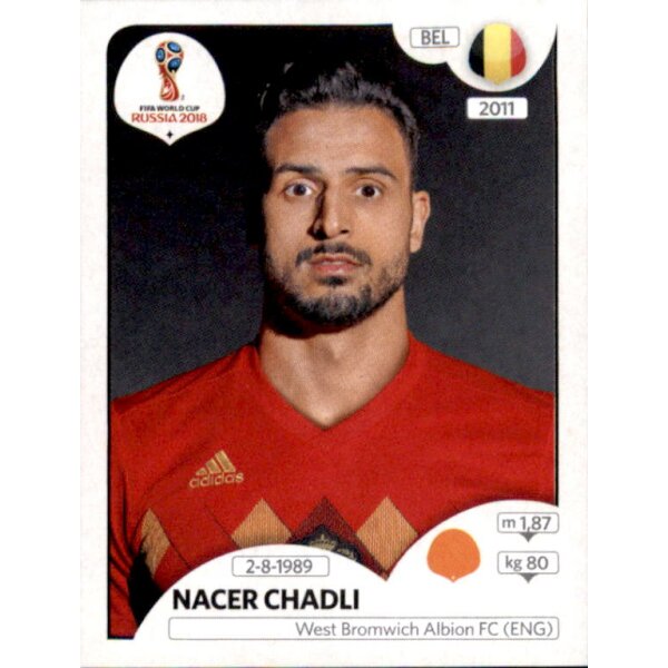 Panini WM 2018 - Sticker 526 - Nacer Chadli - Belgien