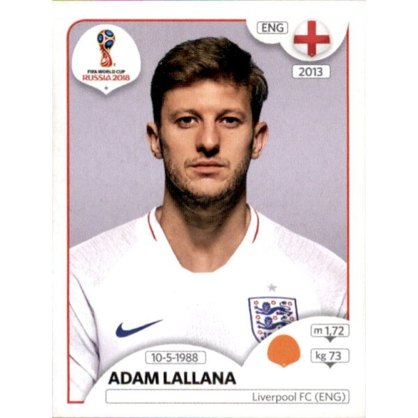 Panini WM 2018 - Sticker 586 - Adam Lallana - England
