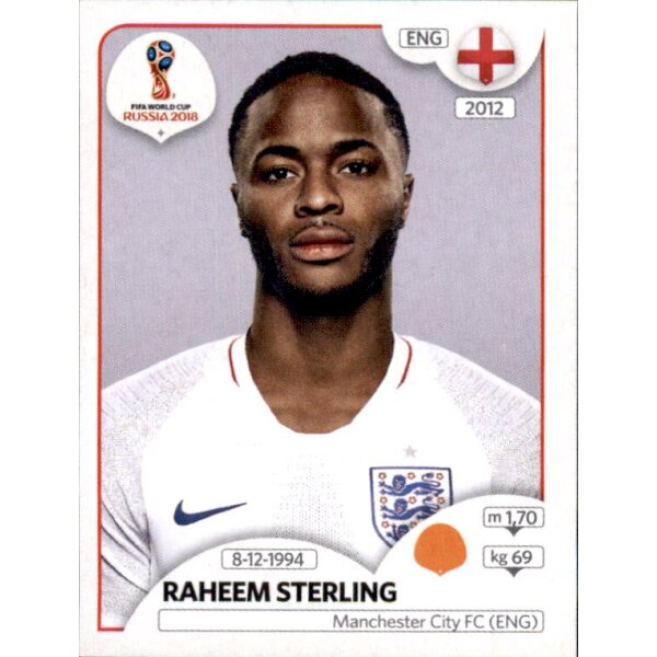 Panini WM 2018 - Sticker 588 - Raheem Sterling - England
