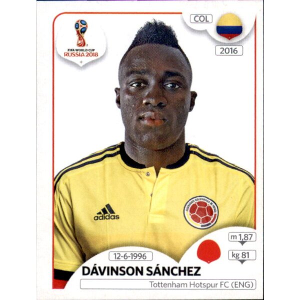 Panini WM 2018 - Sticker 638 - Davinson Sánchez - Kolumbien