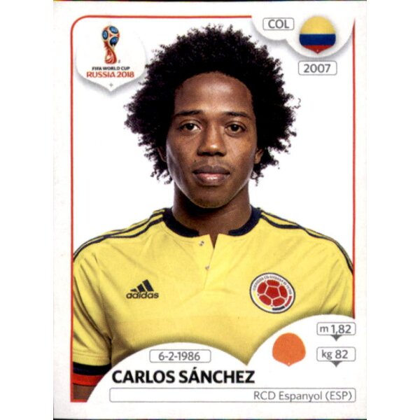 Panini WM 2018 - Sticker 640 - Carlos Sánchez - Kolumbien