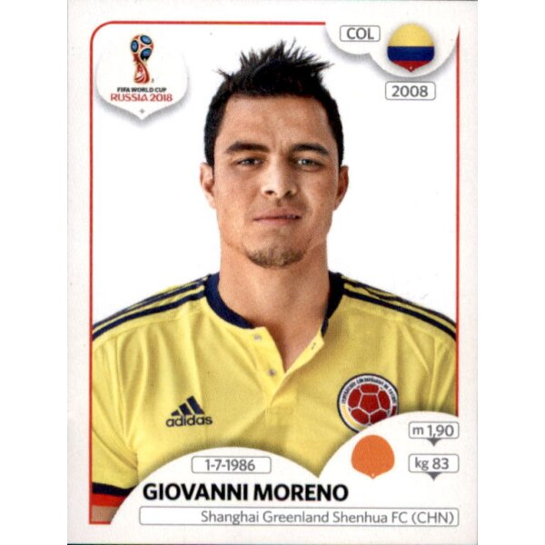 Panini WM 2018 - Sticker 644 - Giovanni Moreno - Kolumbien