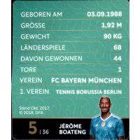 5 - Jerome Boateng - REWE WM18 Sammelkarte