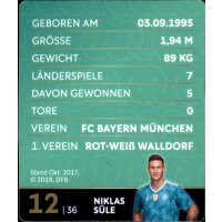 12 - Niklas Süle - REWE WM18 Sammelkarte