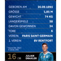 16 - Julian Draxler - REWE WM18 Sammelkarte