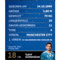 18 - Ilkay Gündogan - REWE WM18 Sammelkarte