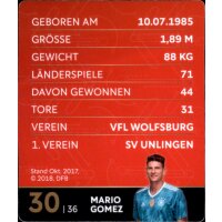 30 - Mario Gomez - REWE WM18 Sammelkarte
