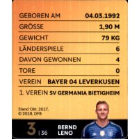 3 - Bernd Leno GLITZER  - REWE WM18 Sammelkarte