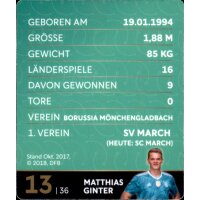 13 - Matthias Ginter GLITZER  - REWE WM18 Sammelkarte