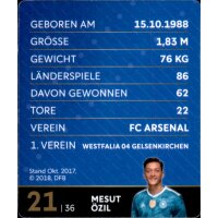 21 - Mesut Özil GLITZER  - REWE WM18 Sammelkarte