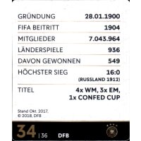 34 - DFB GLITZER  - REWE WM18 Sammelkarte