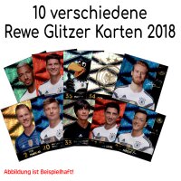 WM 2018 REWE Sammelkarten - 10 verschiedene GLITZER Karten