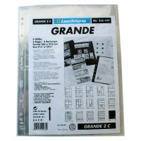 Kunststoffhüllen GRANDE, 2 waagrechte Streifen, glasklar, 5er Pack