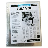 Kunststoffhüllen GRANDE, 4 Taschen Postkarten Einteilung, glasklar, 5er Pack