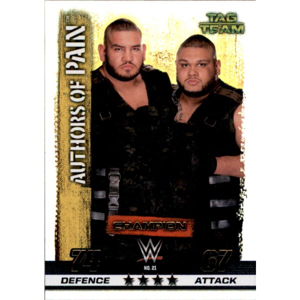 WWE Slam Attax - 10th Edition - Nr. 21 - Authors of Pain - Champion