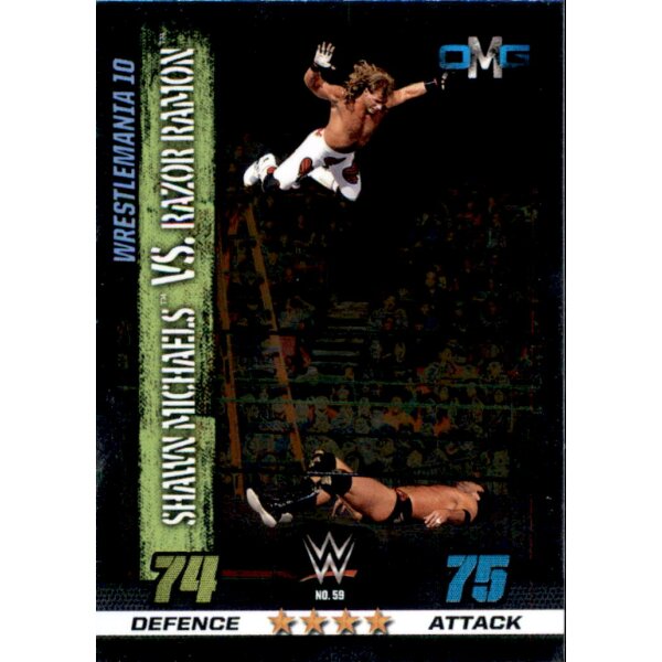 WWE Slam Attax - 10th Edition - Nr. 59 - Shawn Michaels vs. Razor Ramon - OMG