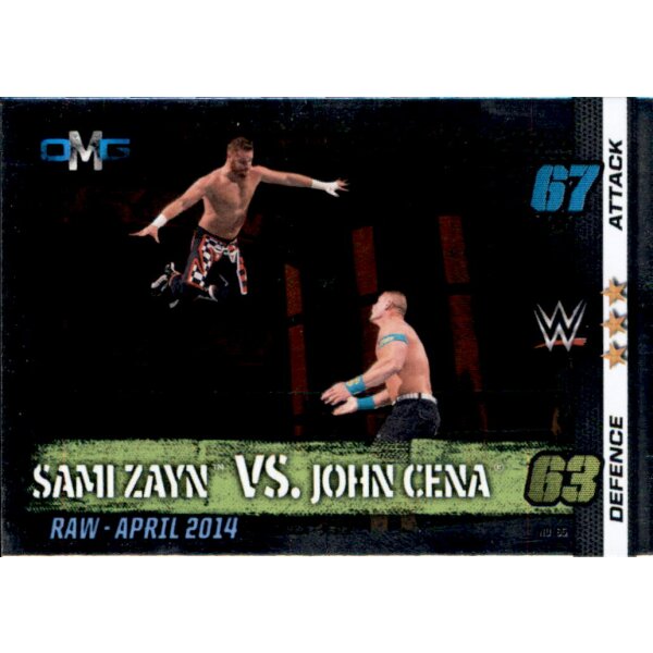 WWE Slam Attax - 10th Edition - Nr. 65 - Sami Zayn vs John Cena - OMG