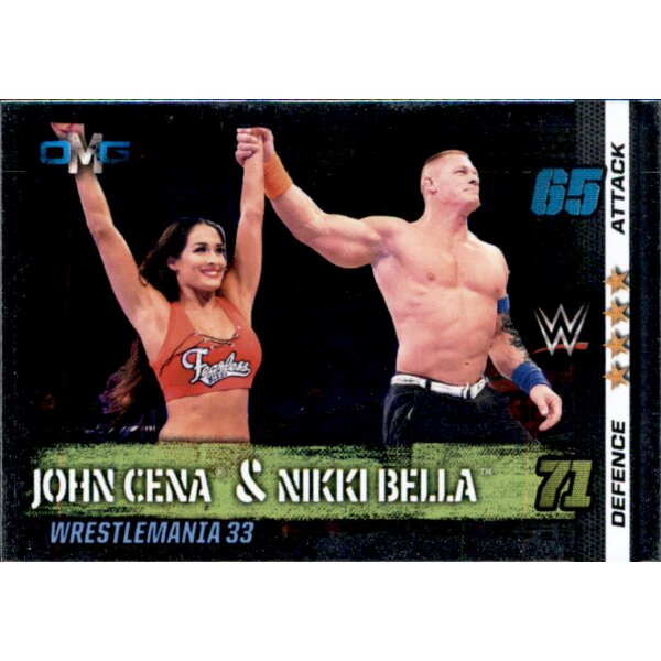 WWE Slam Attax - 10th Edition - Nr. 74 - John Cena & Nikki Bella - OMG