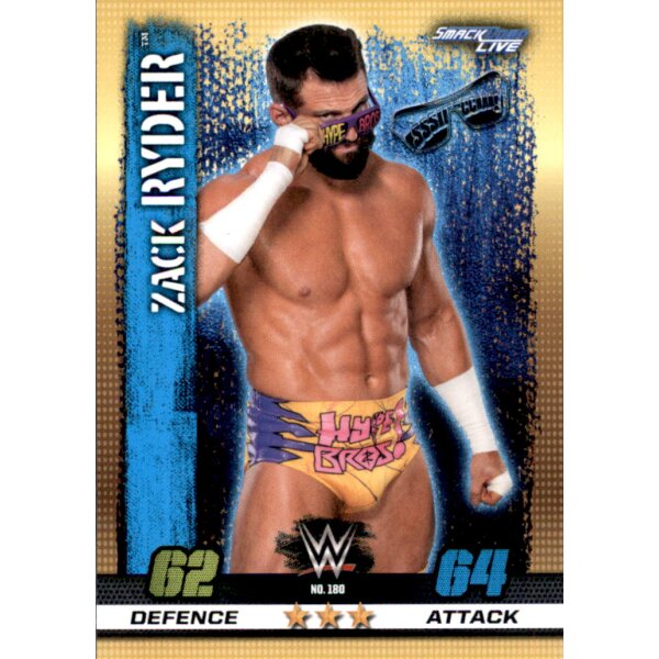 WWE Slam Attax - 10th Edition - Nr. 180 - Zack Ryder - Smackdown Live