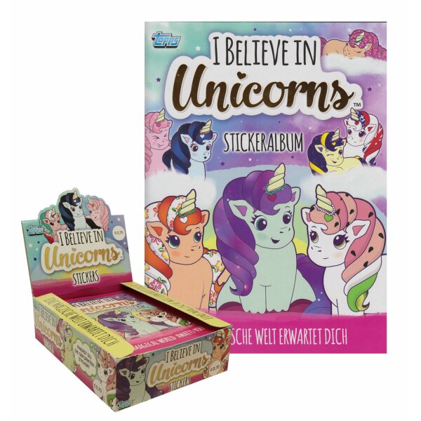 Topps - I believe in Unicorns - Sammelsticker - 1 Display + 1 Album