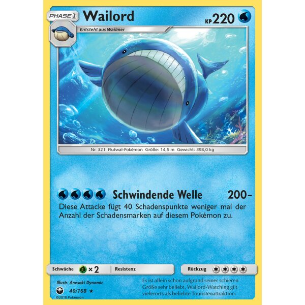 40/168 Wailord  - Sturm am Firmament