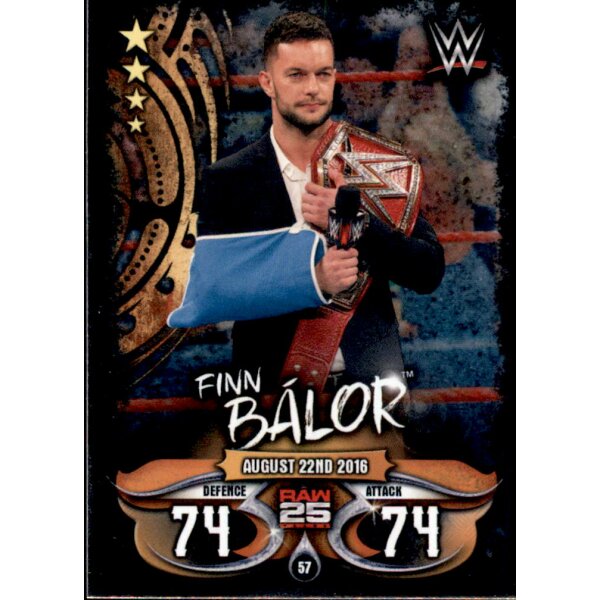 Karte 57 - Finn Balor - Raw 25 Years - WWE Slam Attax - LIVE