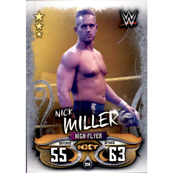 Karte 218 - Nick Miller - NXT - WWE Slam Attax - LIVE