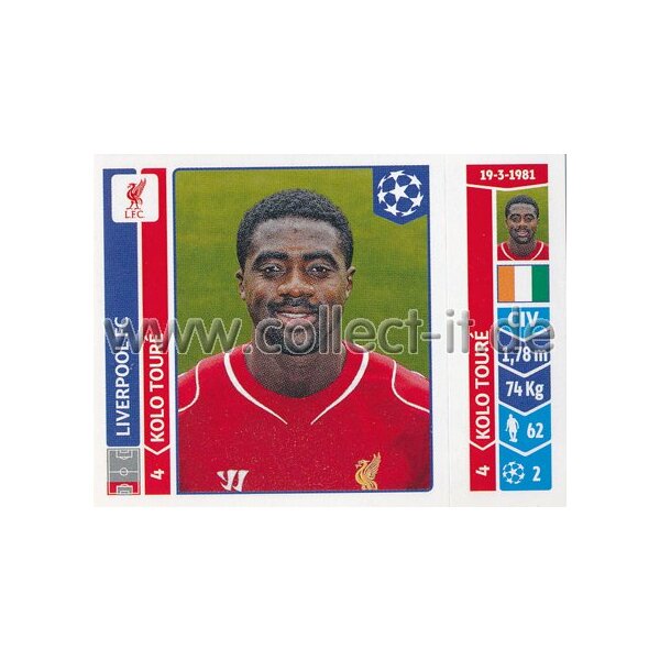 Sticker 158 - Kolo Toure - Liverpool FC