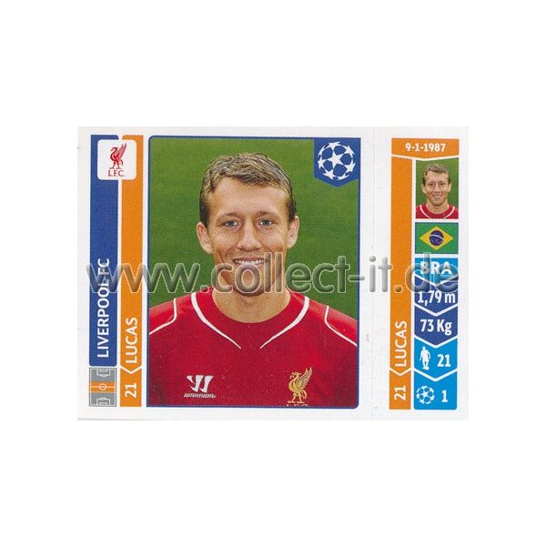 Sticker 159 - Lucas - Liverpool FC