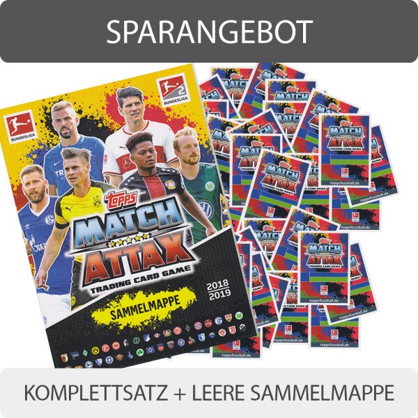 Topps Match Attax Bundesliga 2018/19 - Komplettsatz 1-369 + Sammelalbum