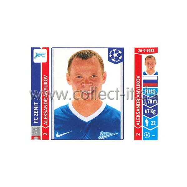 Sticker 211 - Aleksandr Anyukov - FC Zenit
