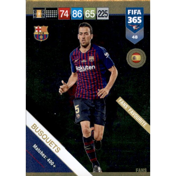 Fifa 365 Cards 2019 - 48 - Sergio Busquets - Fans Favourite